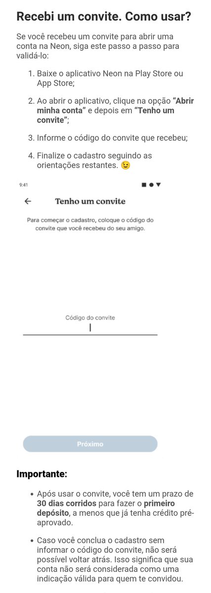 NandoStHannah's tweet photo. CDB Neon - 160% do CDI
Código de Indicação: FERNA9165922

1. Como resgatar e usar a recompensa do Programa de Indicações;

2. Recebi um convite. Como usar? https://t.co/eCskwABLaa