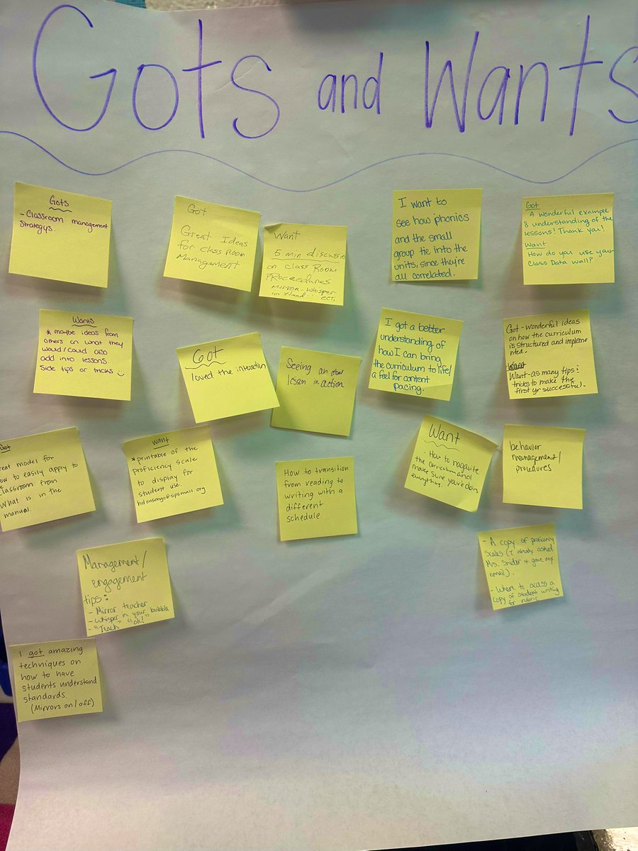 mrssnidersclass's tweet image. Such a great week back to SPS! I got to spend the first part of the week immersing new teachers into a Model Classroom experience! Such an amazing morning of learning and connecting. The Gots/Wants from our session filled my heart ❤️ ✏️