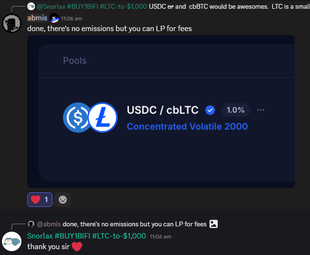 For my #Litecoin $LTC fam, if you're on coinbase/base chain.

Please note there's a new pool available for $cbLTC!

Available on <a href="/AerodromeFi/">Aerodrome</a> &lt;3