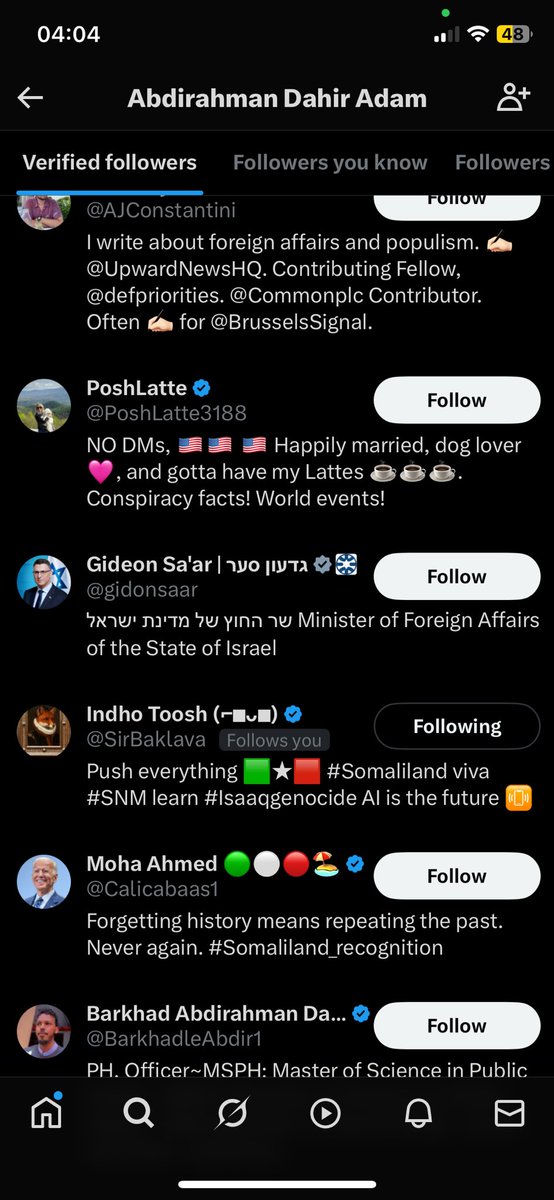 Yahuudi foreign minister officially follows the foreign minister of somaliland.

Probably backdoor channels operating between the two polities they represent.

Mossad agents probably in somaliland as we speak.

The shake your booty for recognition brigade are winning.
#Somaliland