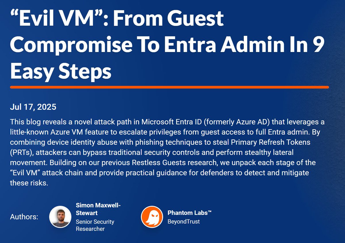 NathanMcNulty's tweet photo. This is a great read, and it has some good mitigations listed

There are additional recommendations I would offer that I did not see mentioned, so I'll do my best to expound on this without giving away too much (you need to go read the article) :P https://t.co/xpDR1xbyGj