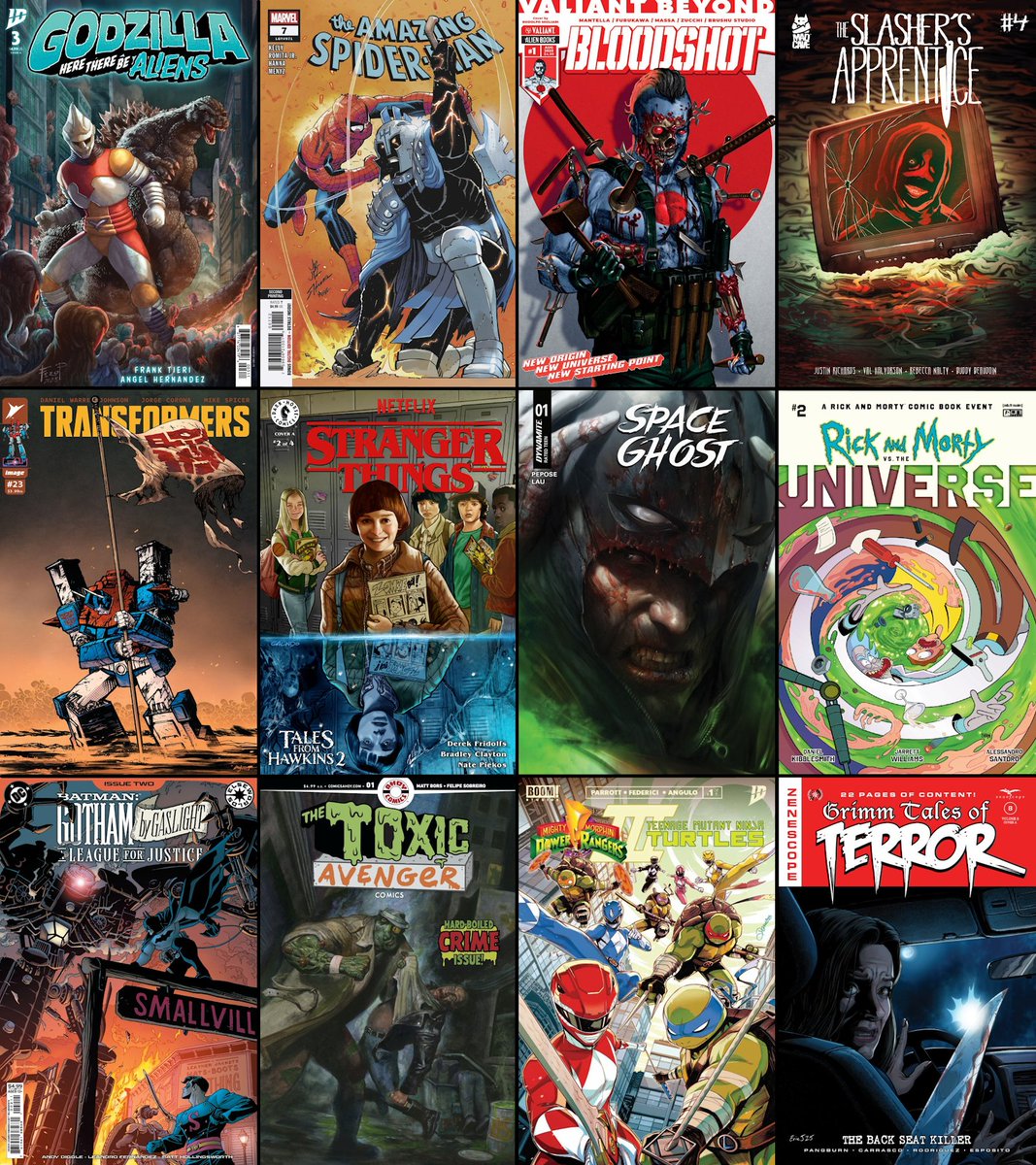 evaction's tweet photo. Wednesday the 13th is bad luck for your wallet, good luck for your pull list on this New Comic Book Day! #NCBD #IDWPublishing #Marvel #AlienBooks #ValiantComics #MadCaveStudios #ImageComics #DarkHorseComics #DynamiteComics #OniPress #DCComics #AhoyComics #BoomStudios #Zenescope https://t.co/ceuvKWxISc
