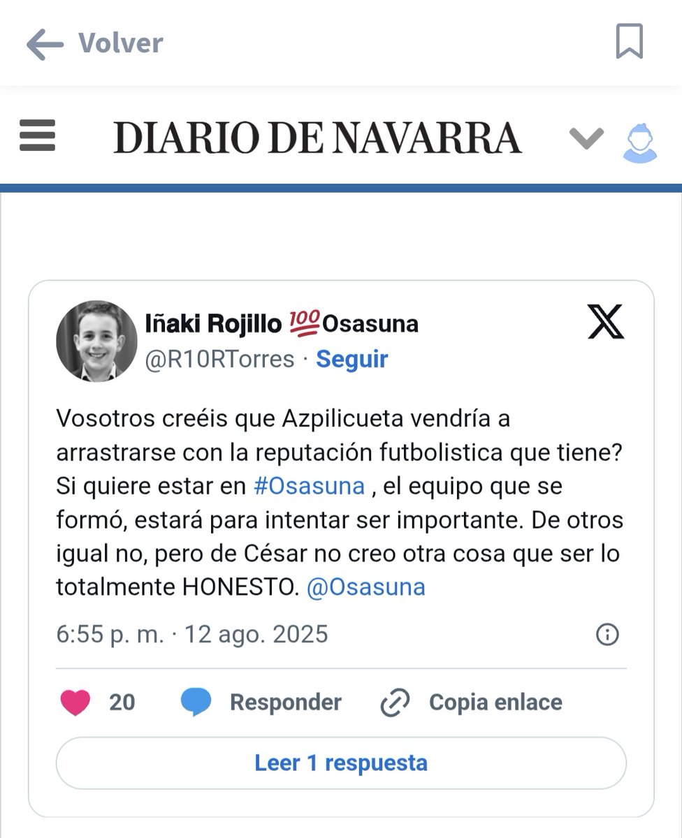 Mamá, entrá al <a href="/DiariodeNavarra/">Diario de Navarra</a> digital que salgo opinando sobre #Osasuna! 😂