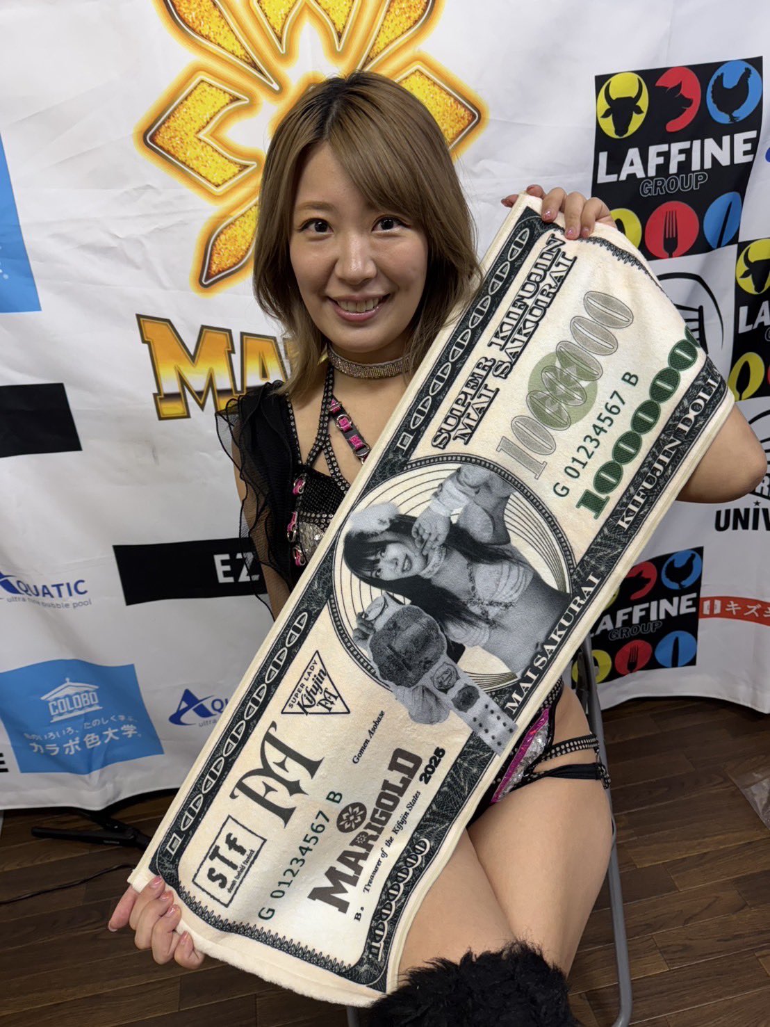 ミライサク MIRAI 桜井麻衣 マリーゴールド  Sシート特典 マフラータオル 女子プロレス マリーゴールド Sシート特典 マフラータオル