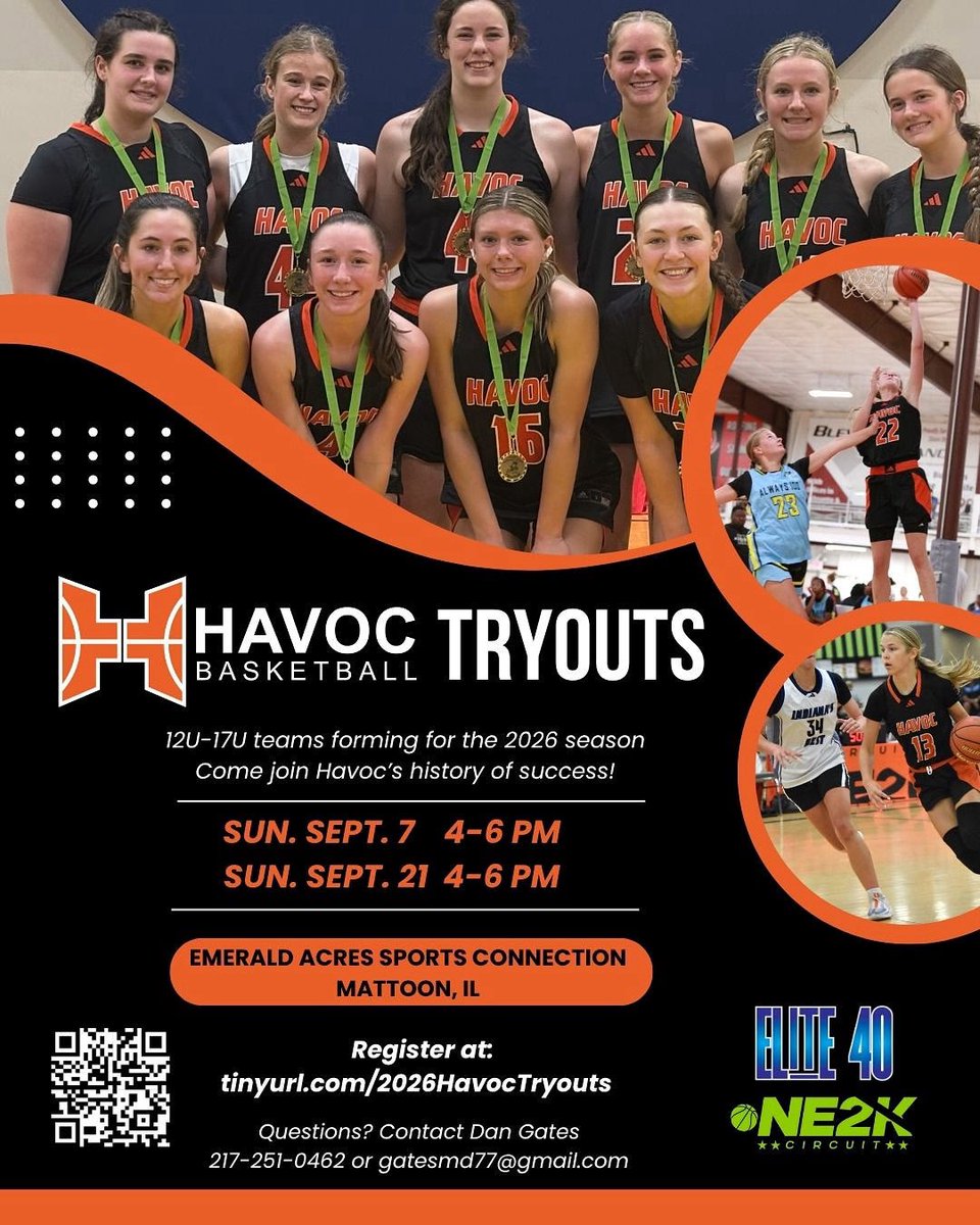 Havoc Tryouts Coming Soon!!! 
Teams will be participating in the NE2K &amp; E40 Circuits in 2026!!! Come see what opportunities Havoc has to offer players!!!  Register thru the Link below: