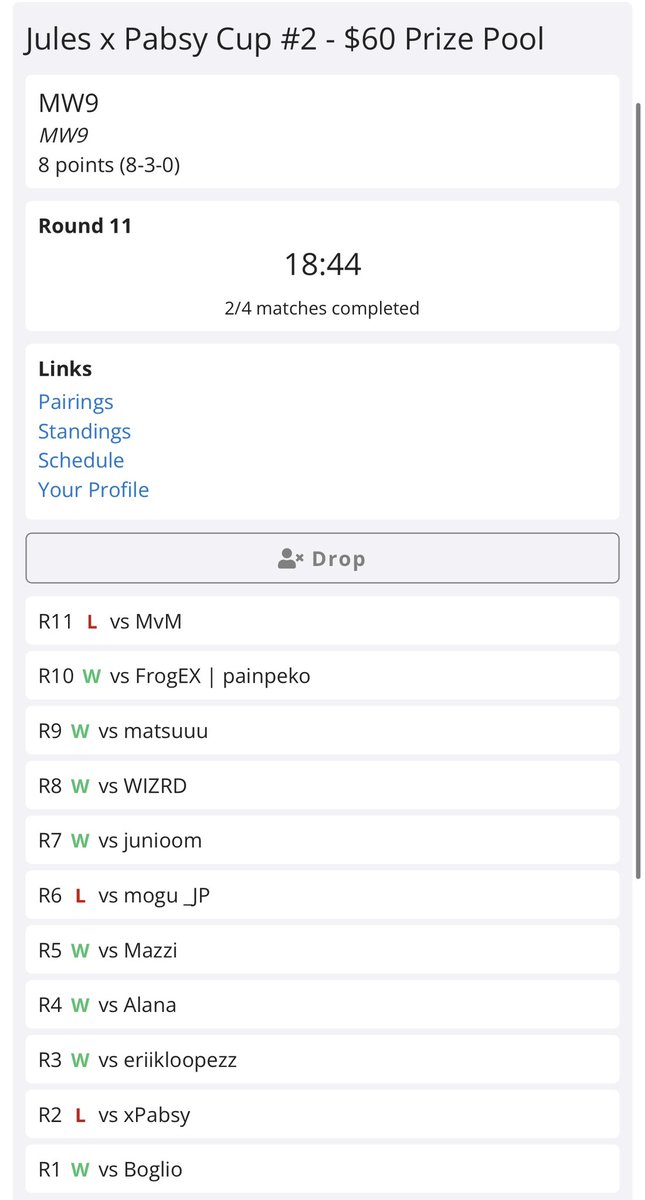 Another Top8 in the xPabsy Cup

Not happy but we keep the form i guess

#PokemonTCGPocket