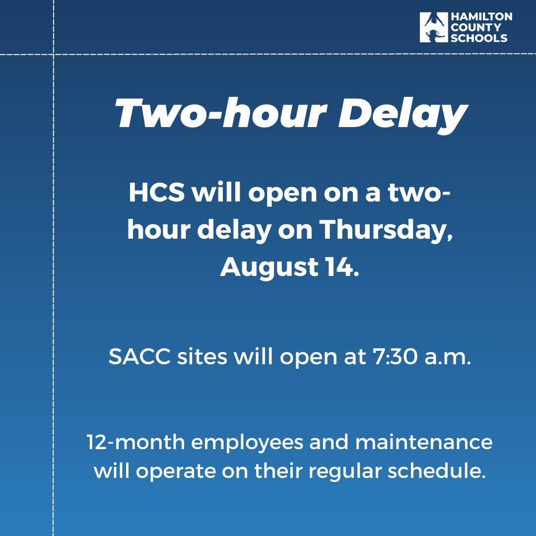 FLOODING UPDATE (8/13 8:30pm): Hamilton County Schools are on a two hour delay tomorrow. Two road closures remain at the Ely Road, Delashmitt Road intersection and the Bill Jones Road, Upland Drive intersection.