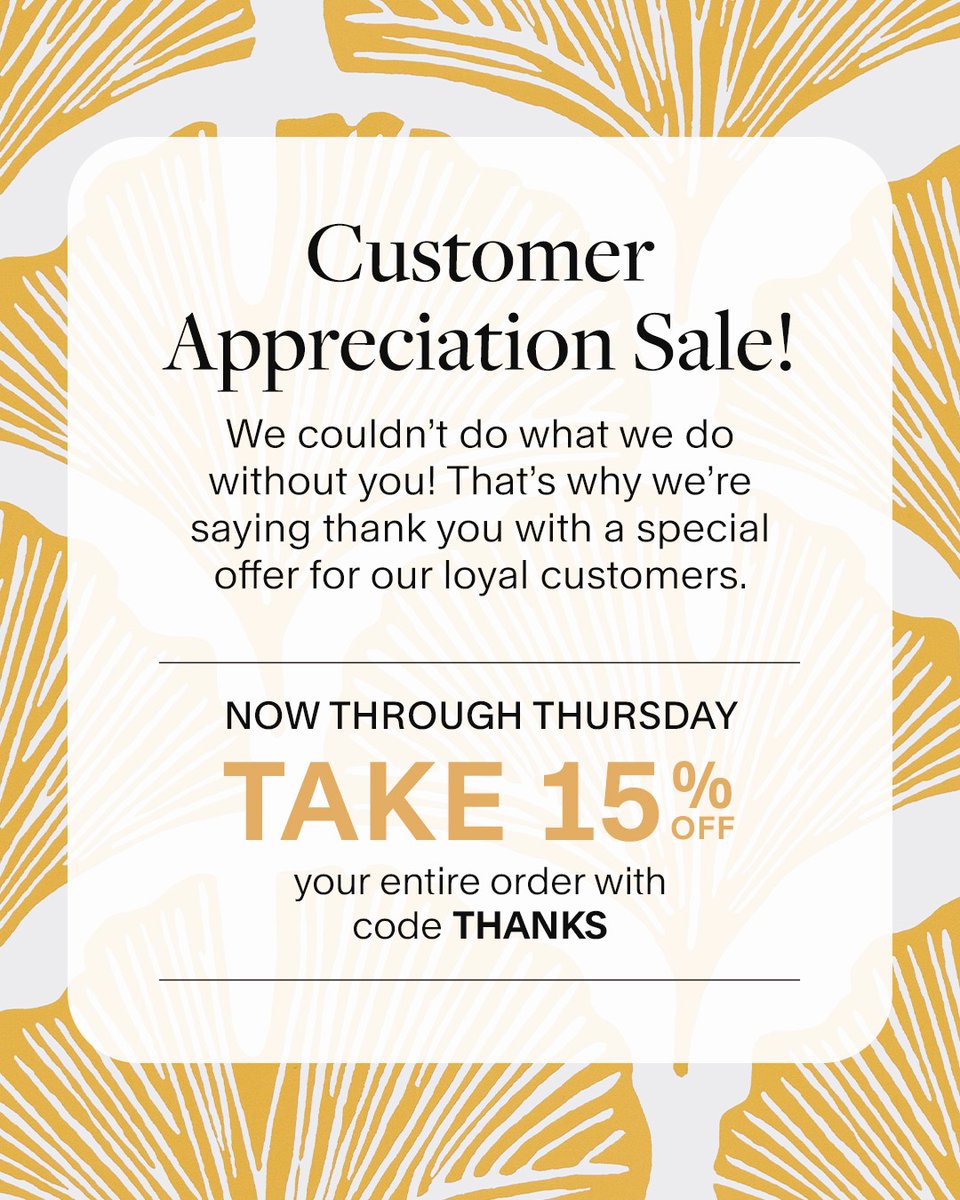franklinplanner's tweet photo. We want to show our thanks to YOU - our loyal customers - with 15% off your entire order! Now through Thursday, use code THANKS to save on all of your favorite products!
#franklinplanner #sale #thanks #paperplanners #organize #productivity #thankyou https://t.co/LCIEIgB2bG