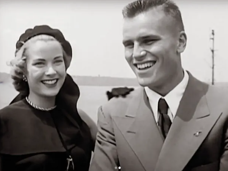 Grace Kelly with her brother John "Kell" Kelly at Henley Regatta in England where he won the Diamond Challenge Scull, July 1949