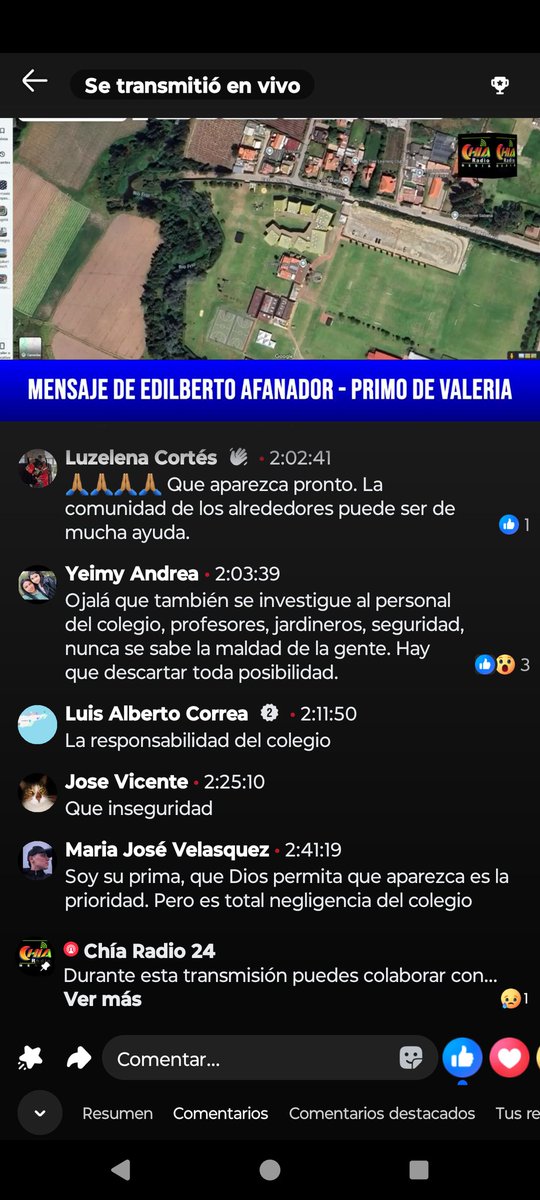 #SOS Ayúdenos a dar con el paradero de la niña Valeria Afanador.

Los siguientes enlaces corresponden a varios reportes al respecto del caso adelantados a través de la Emisora Radio Chía 24, desde la noche del 12/08/2025, dado que ya la niña cumplió más de 24 horas desaparecida