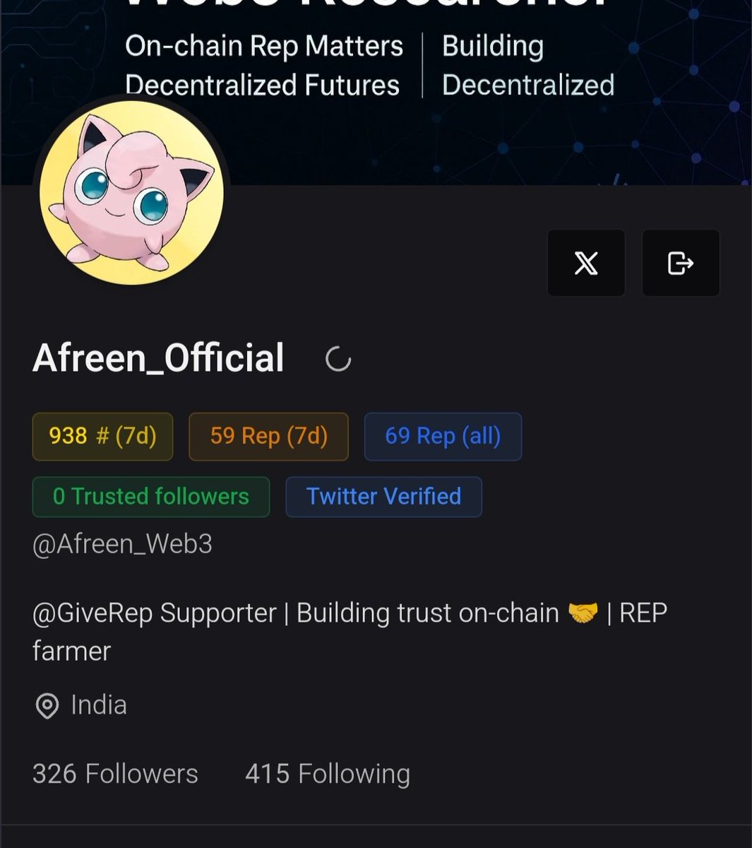 Afreen_Web3's tweet photo. Can i Get Gm ☀️ ?
⏳ IRL proof fades.
🛡 On-chain proof is forever.
Tag & +REP your circle today.
@GiveRep @Suigar_com @Community_Sui @SuiFamOfficial
#GiveRep #REPForever https://t.co/BsLRrNXJFZ