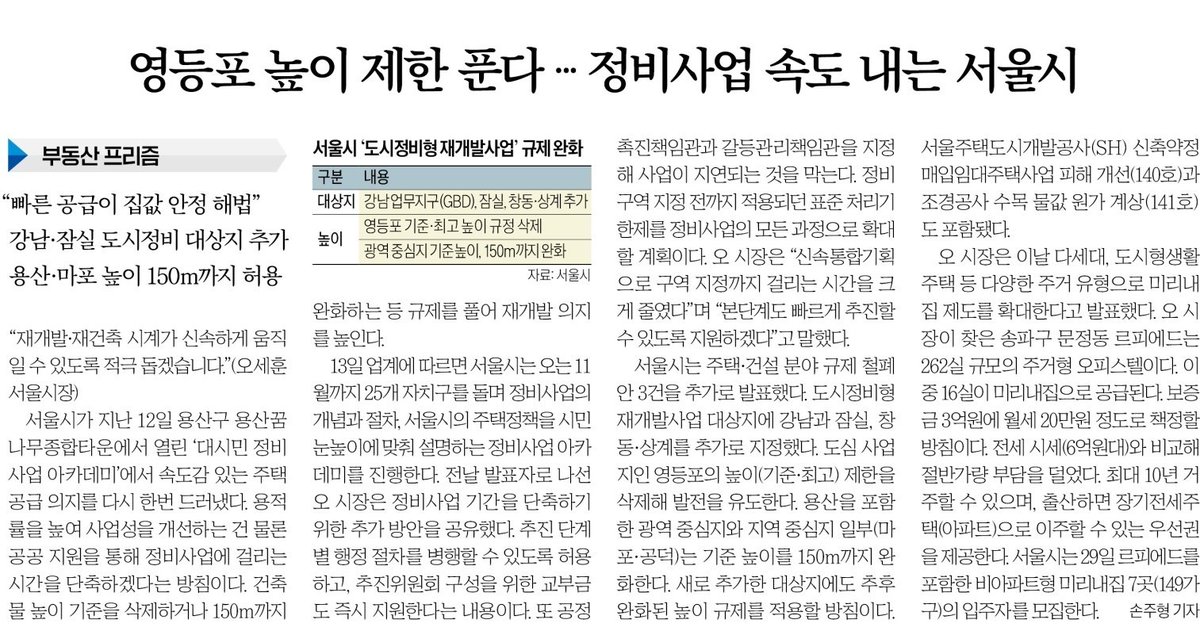 영등포쪽도 높이 제한 결국 푸는군요 🤣🤣