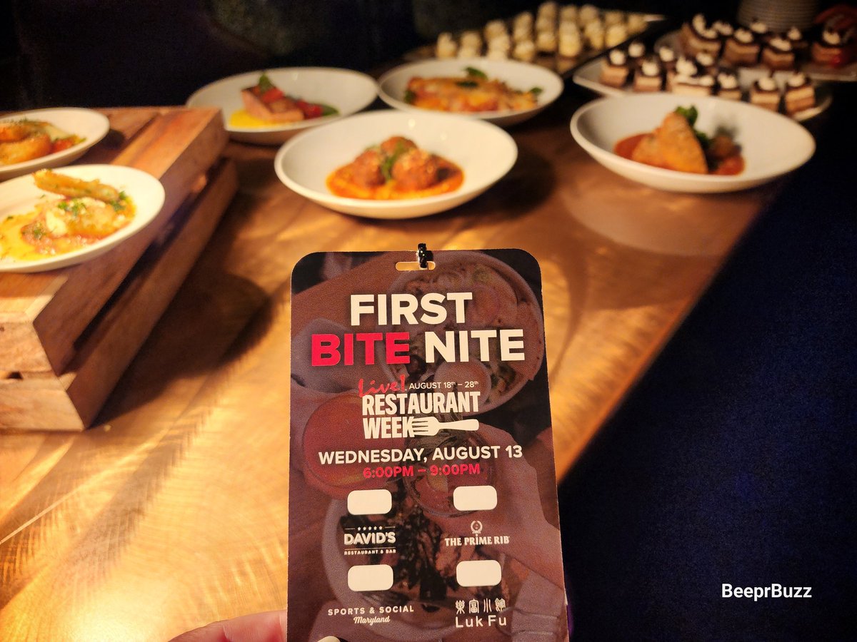 BeeprBuzz (@beeprbuzz) on Twitter photo ๐ฝ I'm at First Bite Nite at <a href="/LiveCasinoMD/">Live! Casino & Hotel Maryland</a> !!!
A sneak peek of their Restaurant Week coming up Sunday- Thursdays, August 18th - 29th.
Yes- there is a Restaurant week at our casino. Why not??! That's a win! ๐ฐ
#RestaurantWeekMDLIVE #MDLIVE #BeeprBuzz ๐ฝ I'm at First Bite Nite at <a href="/LiveCasinoMD/">Live! Casino & Hotel Maryland</a> !!!
A sneak peek of their Restaurant Week coming up Sunday- Thursdays, August 18th - 29th.
Yes- there is a Restaurant week at our casino. Why not??! That's a win! ๐ฐ
#RestaurantWeekMDLIVE #MDLIVE #BeeprBuzz