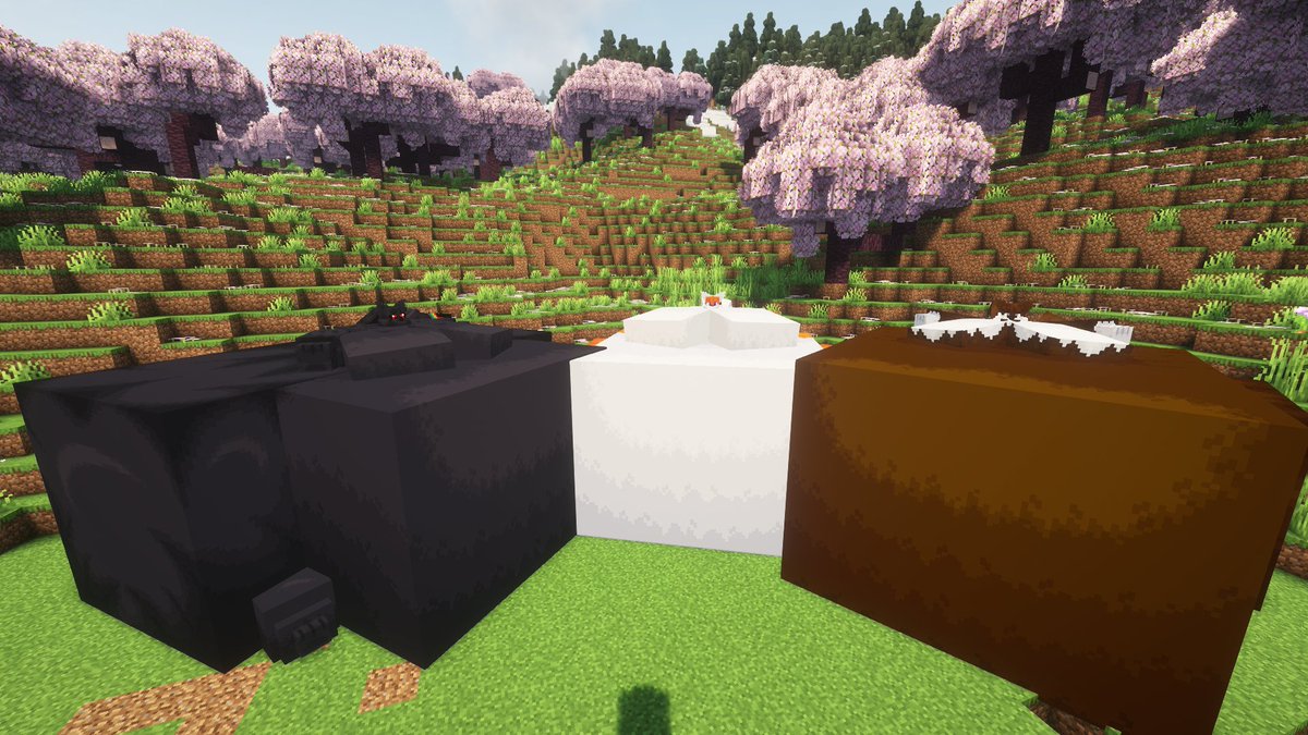 Tehtt123's tweet image. So here's the three kitsune gals models in MC at their max sizes, from left to right we have

Doray the deity of destruction
Critorin the deity of creation
Jax the deity of preservation

I still have to ammass quite a bit if I want them to work as a propper propper mod.