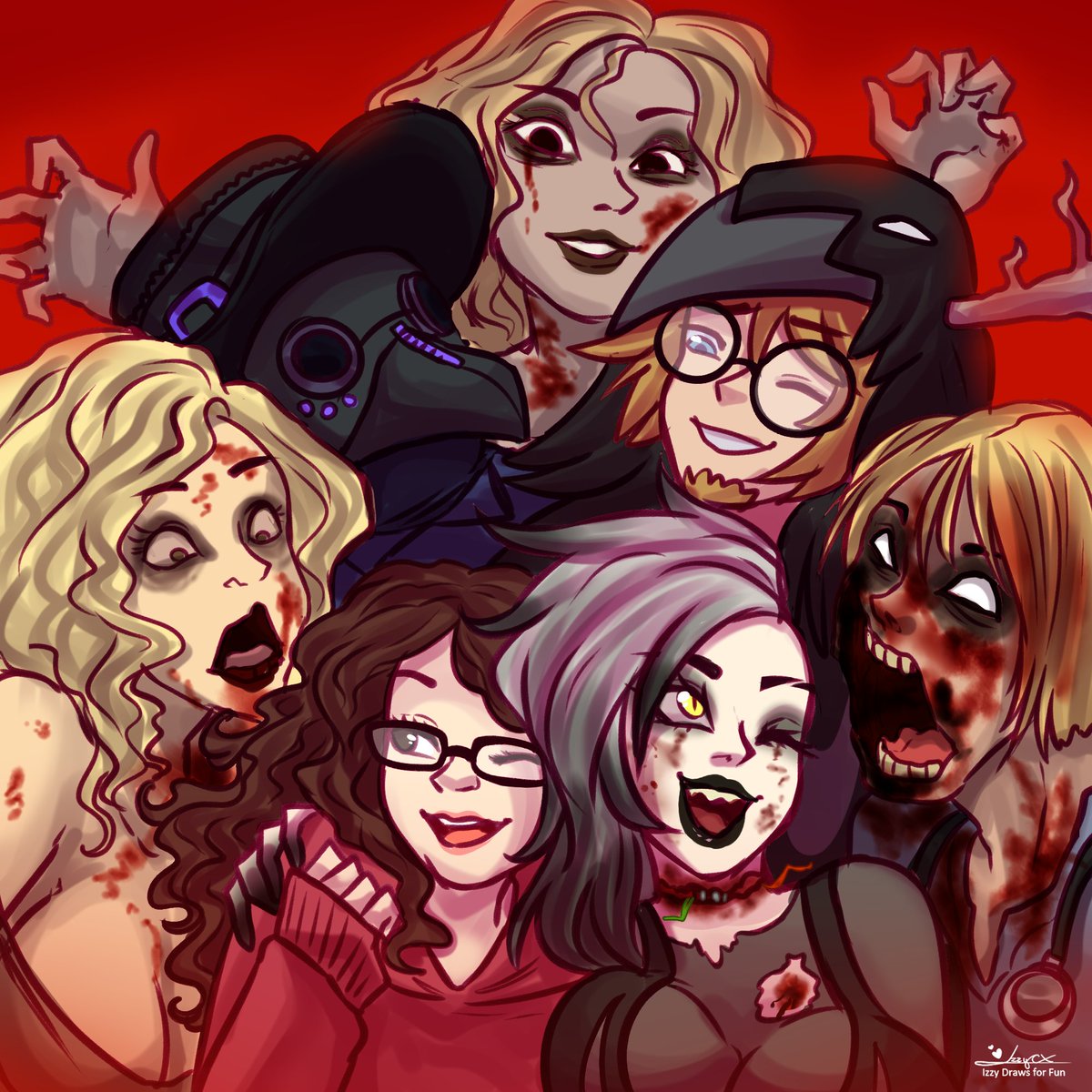CyberXombie's tweet photo. During #RESPAWNRecruits I got to meet incredible people &amp; we played 7 Days to Die so this felt like a great way to thank them &amp; immortalize our chaotic journey!

I'm glad I got to play with and meet yall @Andolynn_ @DrGamerDeed &amp; Silver <3

🎨 by the incredible @IzzyDrawsForFun https://t.co/Kas8i63qro