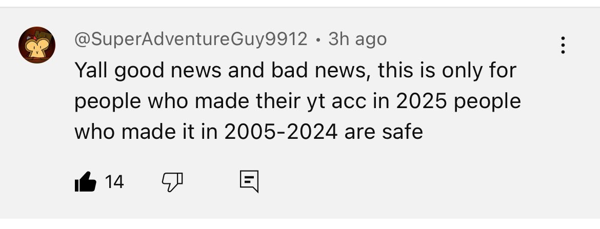 This backlash is deserved.
REALLY REALLY hope YouTube reverses it.

(btw check this picture out)