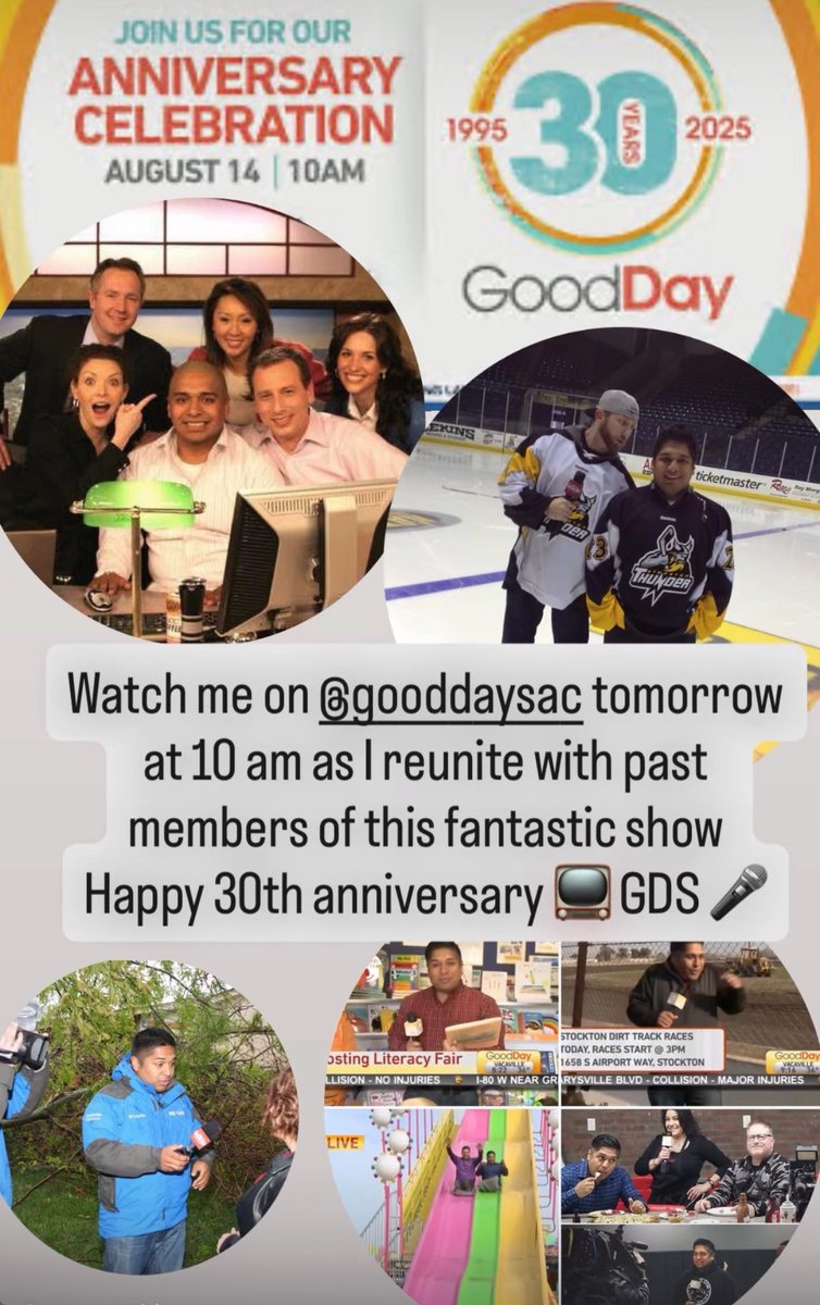 Watch me on <a href="/GoodDaySac/">Good Day Sacramento</a> tomorrow at 10 AM as I reunite with past members of this fantastic show. Happy 30th anniversary.