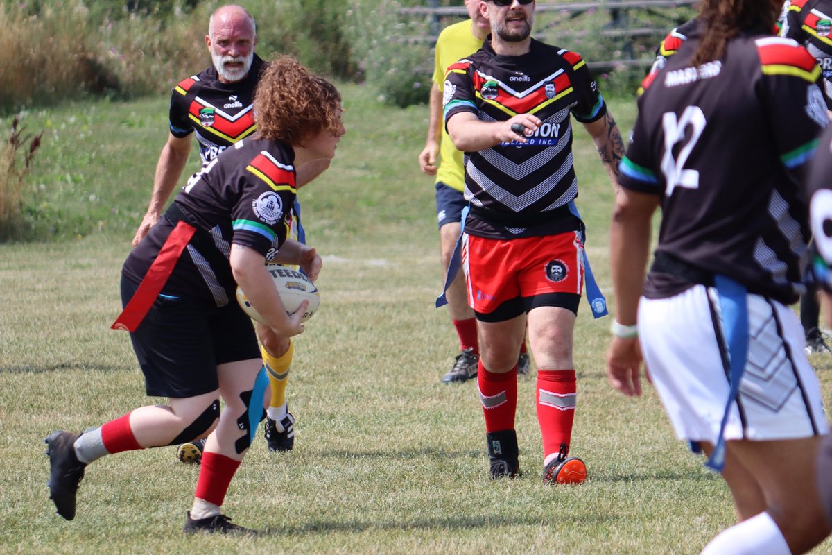 Had a great time hosting the Rainbow Griffins for a game of CanTag in Brampton!
An awesome group doing great work introducing new people to rugby.
There was lots happening in Brampton and after, we got to watch more rugby action!

Next up: the <a href="/broncos_RL/">Brantford Broncos</a> Masters series finale.