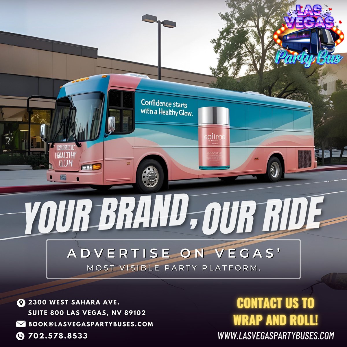 LVegasPartyBus's tweet image. Be seen by thousands every night. 🌃🔥

Wrap the Las Vegas Party Bus &amp;amp; own the Strip, your brand, your vibes, rolling through Vegas in style. ✨

#OwnTheStrip #BillboardOnWheels #VegasBrandTakeover #MarketingGoals