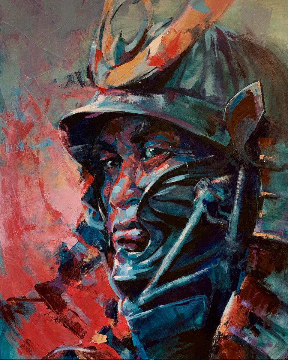 Portrait of a samurai #art #artist #artoftheday #artistic #painting #acrylicpainting #paint #paintingoftheday #creative #colorful #inspiration #artgallery #gallery #artcollector #artcurator #portrait #drawings #portraitpainting #vancouverartist #vancouverart #japanese #samurai