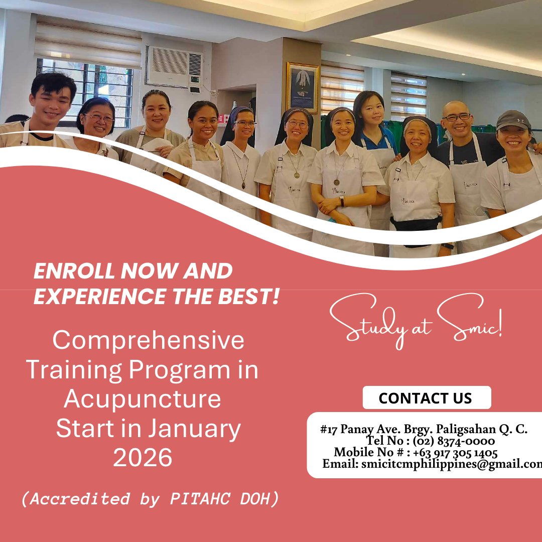 Every healer begins with a story, maybe yours starts here. 

Learn the art of healing through acupuncture &amp; traditional Chinese medicine at SMIC-ITCM. Gain the skills to change lives, including your own.

📞 (02) 8374-0000 | 📱 0917 305 1405

#AcupuncturePhilippines #TCM