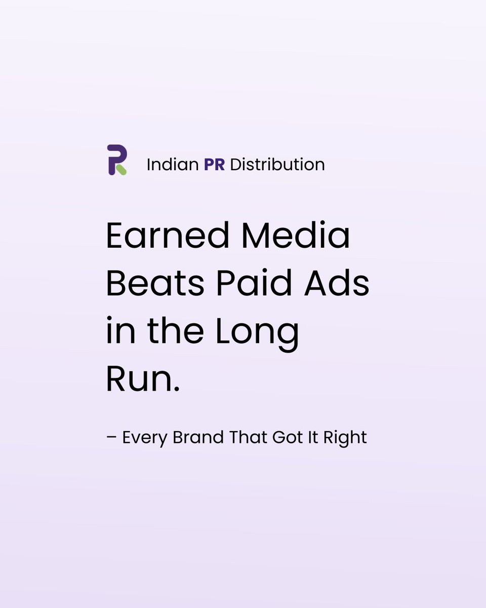 IndianPRDistri1's tweet image. Ads push. PR pulls.
And pull builds trust that lasts.

If you want attention today, run ads.
If you want credibility forever, earn it.

#EarnedMedia #PRWisdom #BrandTrust #StrategicPR #IPRDInsights #MediaRelations