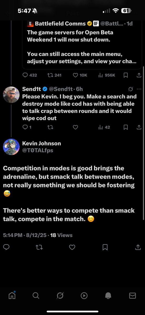 Unfortunately I feel like battlefield has a chance to take cod over and they aren’t going to. This is just such a soft mindset. Trash talking with your friends against the enemy team in a close game is what made it more competitive and fun. If people don’t want to do it, add a