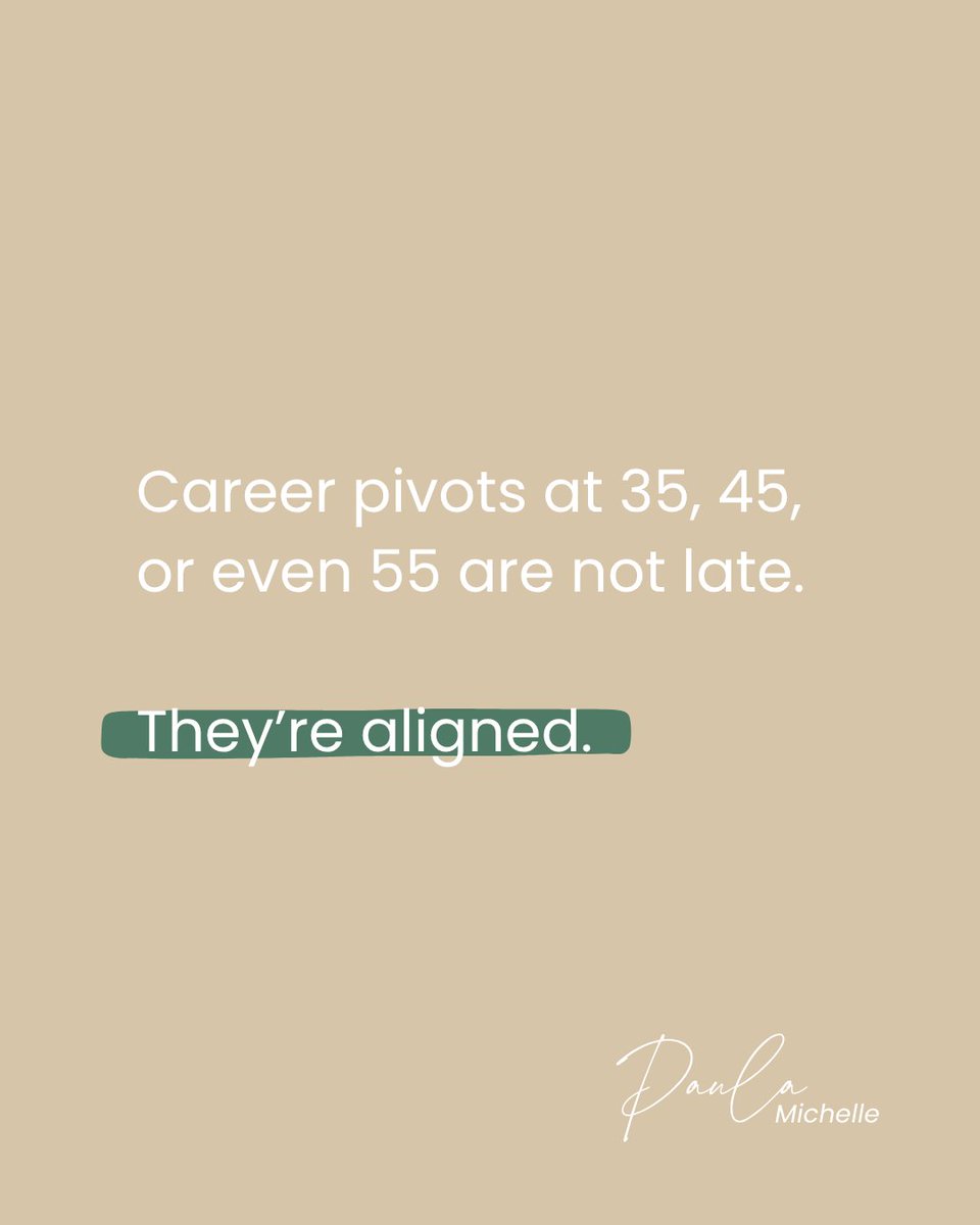 1PaulaMichelle's tweet photo. Thinking about changing direction at 35? 45? Even 55?

You not behind — you’re just aligning with who you really are. 💼🌟

#paulamichelle #womenintransition #careergrowth #womensupportingwomen #womenempowerment #womenentrepreneurs https://t.co/N4qqPOE8yR