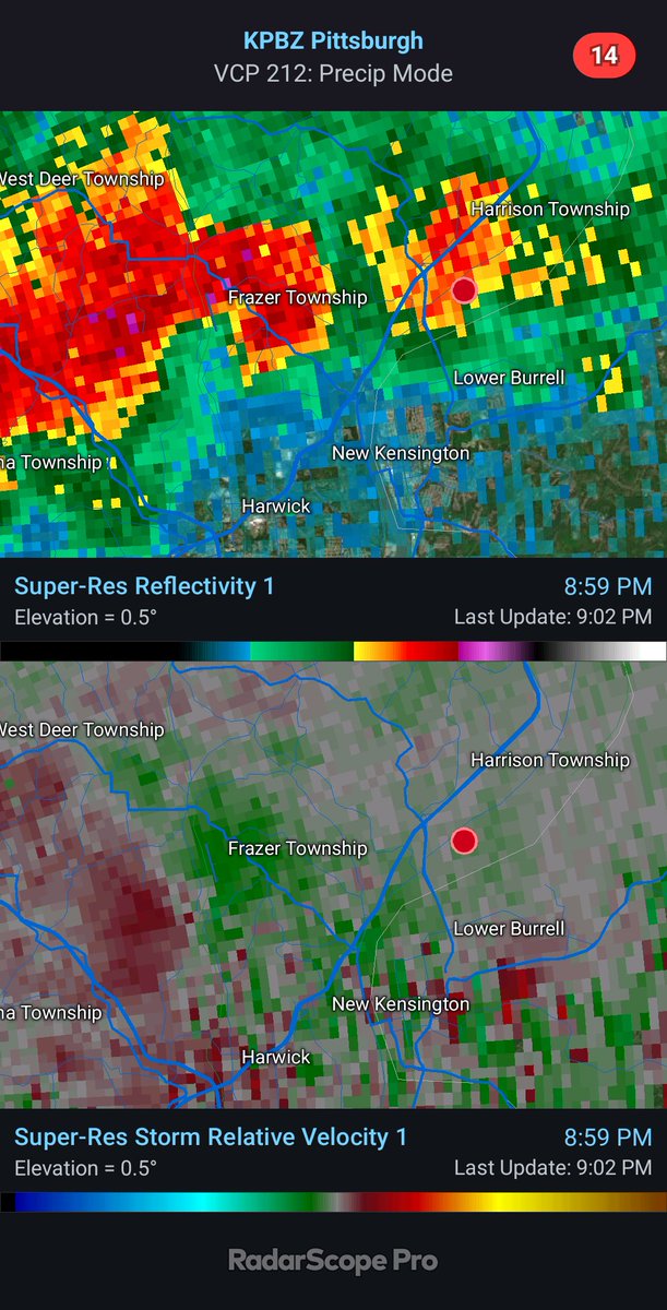 Bbabybear01's tweet photo. This area on radar near #Frazier Township is beginning to concern me.

Just wanted to give @NWSPittsburgh a heads up on this. If it continues to develop. I will be able to see it from my vantage point. 

#Wxtwitter #wx #pawx #AlleghenyCounty #rotation https://t.co/NIIiKGgW5C