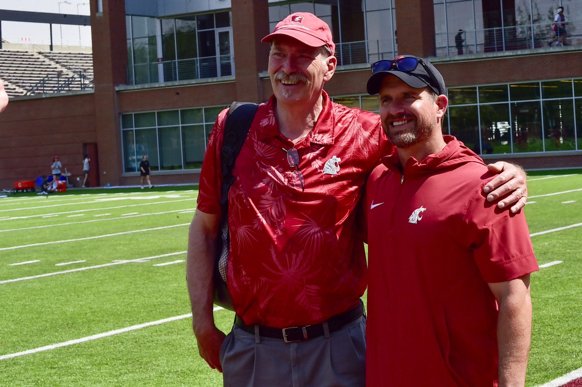 Thank you <a href="/WSU_Cougar_Pres/">WSU Office of the President</a> &amp; <a href="/olcrimson/">Ol' Crimson</a> for stopping by Football Camp today! Love all the support you give to WSU Athletics.

#GoCougs | #MadeOfCrimson