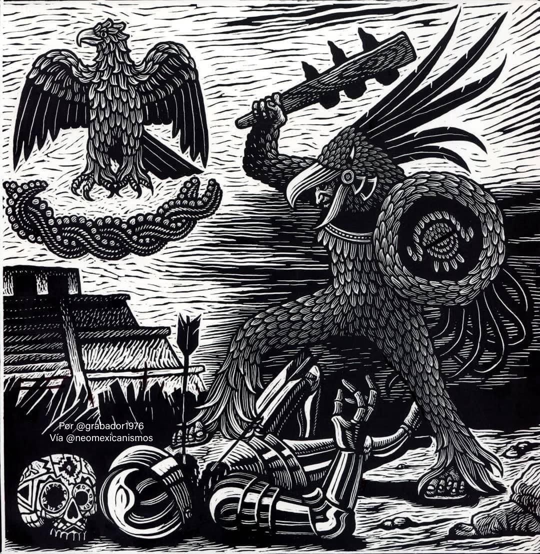 Un día como hoy, pero de 1521 cayó Tenochtitlán pero su grandeza sigue viva  🔥🔥🔥 :::: por @grabador1976 #neomexicanismos