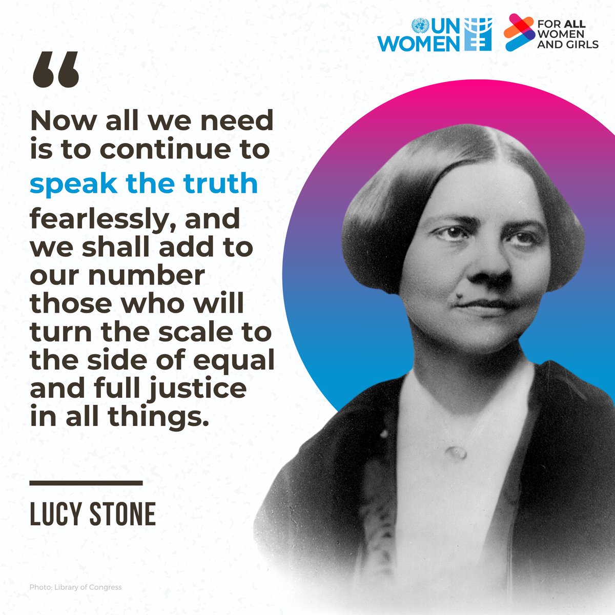 Today we remember Lucy Stone, born #OnThisDay in 1818.

She was a suffragist who spoke out for women's rights and against slavery at a time when women were discouraged and prevented from public speaking.

Her legacy lives on #ForAllWomenAndGirls.

#LucyStone