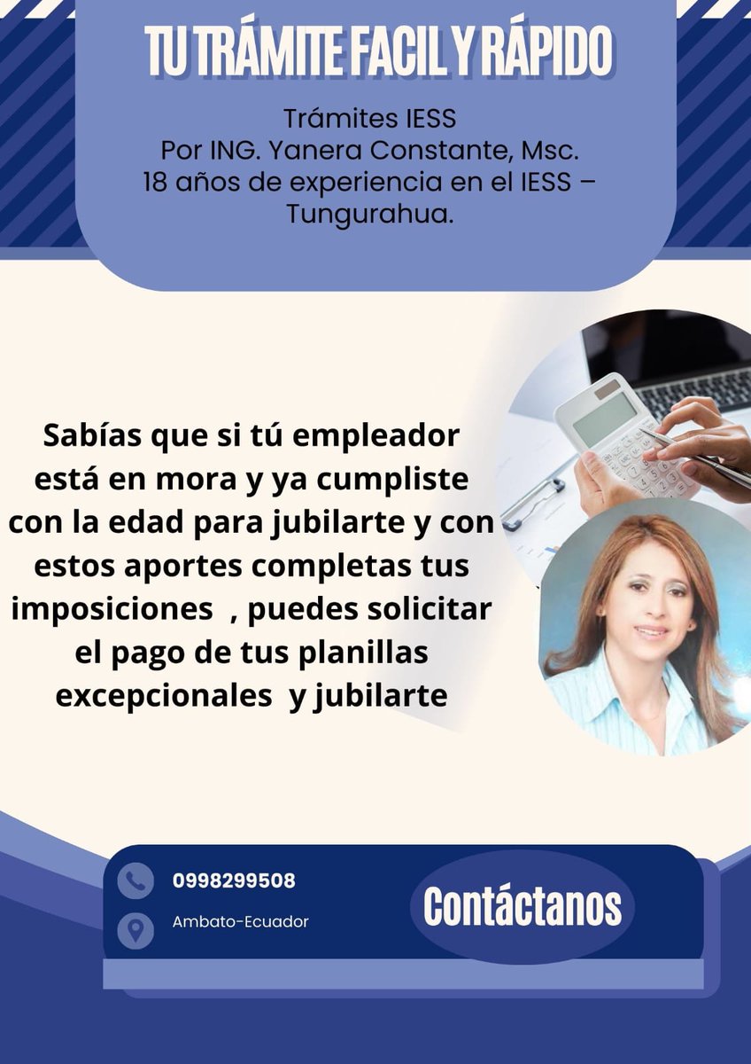 YaneraConstante's tweet photo. OJO  .... aviso importante para los Afiliados,  con estos dos tipos de trámite puedes llegar a Jubilarte !!!!

Contactame al 0998299508 https://t.co/rIiENZeyA4