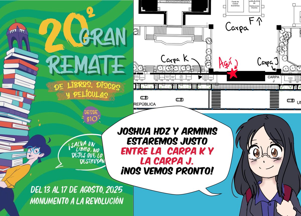 ComicsFanCdMx's tweet photo. ...Hoy inició el 20º Gran Remate de Libros y también podrás encontrar una gran oferta de #Comics ¡Están presentes la tienda Comix PopArt, @FamiliaUsaka, Le Mortier Comics de @dlanguerand y @JoshuaHdz_comic entre otros! Búsquenlos en la Plaza de la República en la #CdMx. https://t.co/jbLpNRA39Z