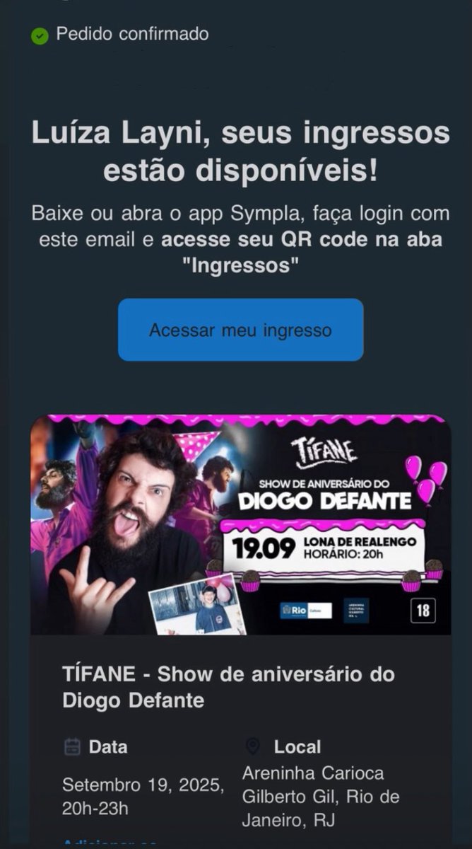 AMOOOO tô confirmadíssima no show do papito <a href="/defantediogo/">defante</a> 🔥💗 Vou reviver a melhor experiência que eu tive na minha vida até agr