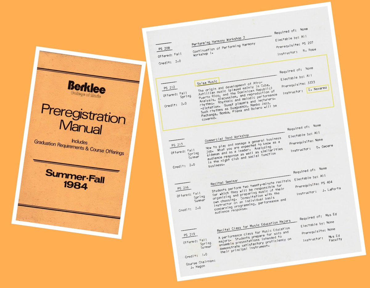 Para mí fue motivo de orgullo el saber que realicé el Primer curso de 2 créditos dedicado a la Salsa (música Afro-Antillana) en el prestigioso Berklee College of Music. 
Así fue la historia y el que estuvo allí lo sabe.

Atentamente,
Edgard Nevárez
BCM Faculty (1979-1984)