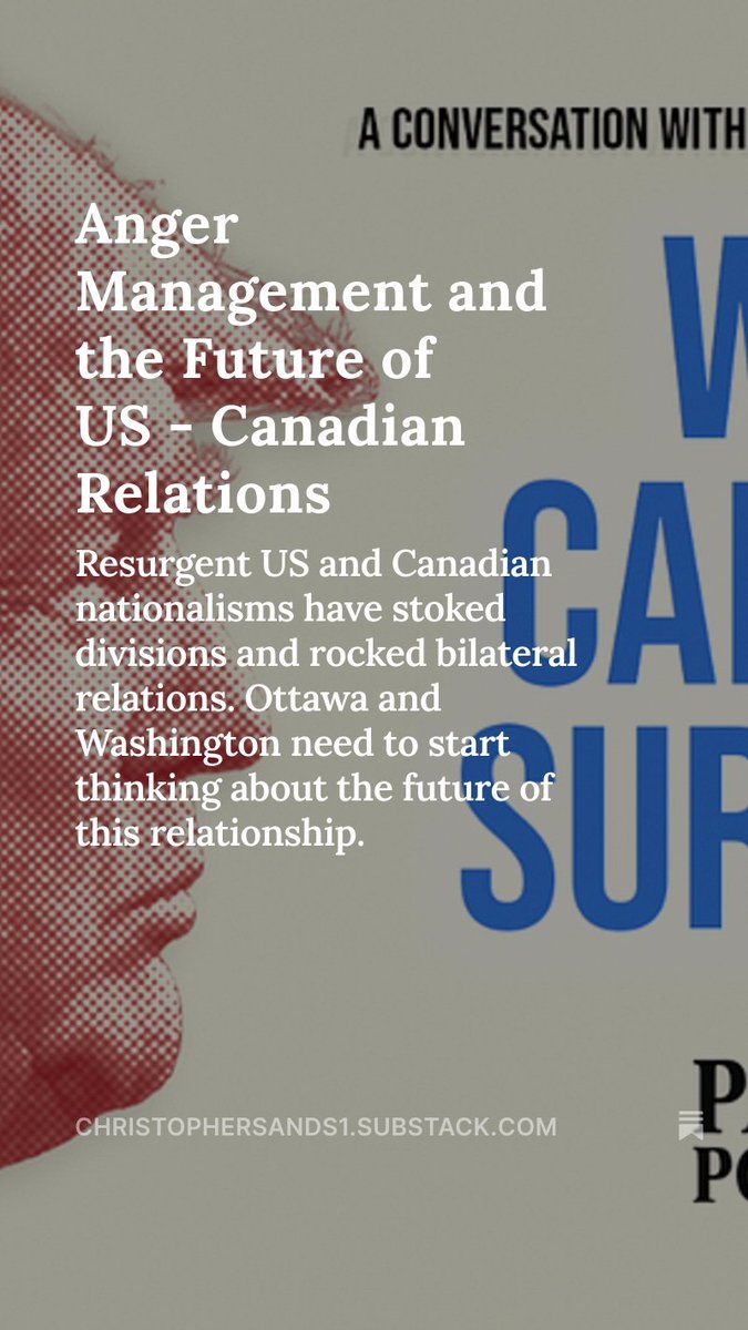 The #USCanada relationship is hot - too hot! In my latest Substack essay I look at why we got here and how we can reset. christophersands1.substack.com/p/anger-manage…