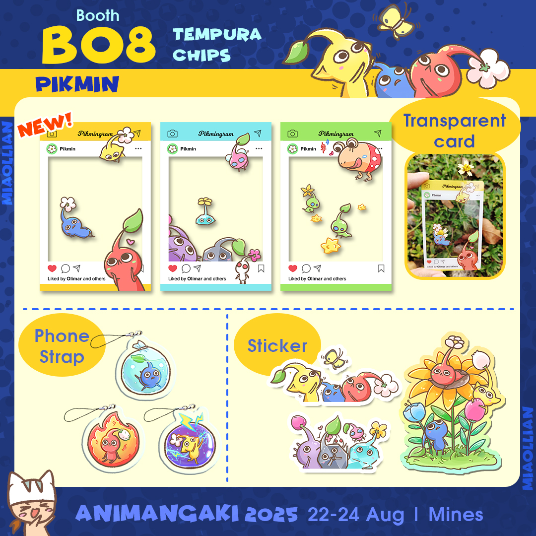 MiaoLLian1's tweet photo. Catalogue of #animangaki2025  2/2 !
Booth B08 #TempuraChips
#ZenlessZoneZero #Pikmin #TakopisOriginalSin #miyabee #section6 https://t.co/lfFFFuOWgt
