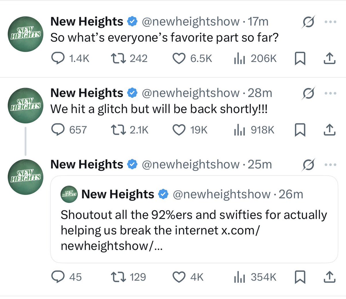 michelle2289's tweet photo. So far? So you’re saying there’s more?! @newheightshow https://t.co/xKtFAxbOv8