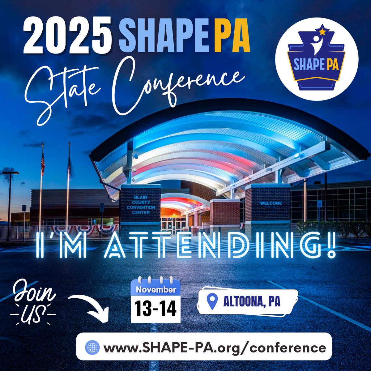 I’m so excited to be attending &amp; presenting <a href="/SHAPE_PA/">SHAPE PA</a> conference this November!! Can’t wait to meet, learn and laugh with the amazing teachers in PA!! <a href="/SHAPEAmerica/">SHAPE America</a>