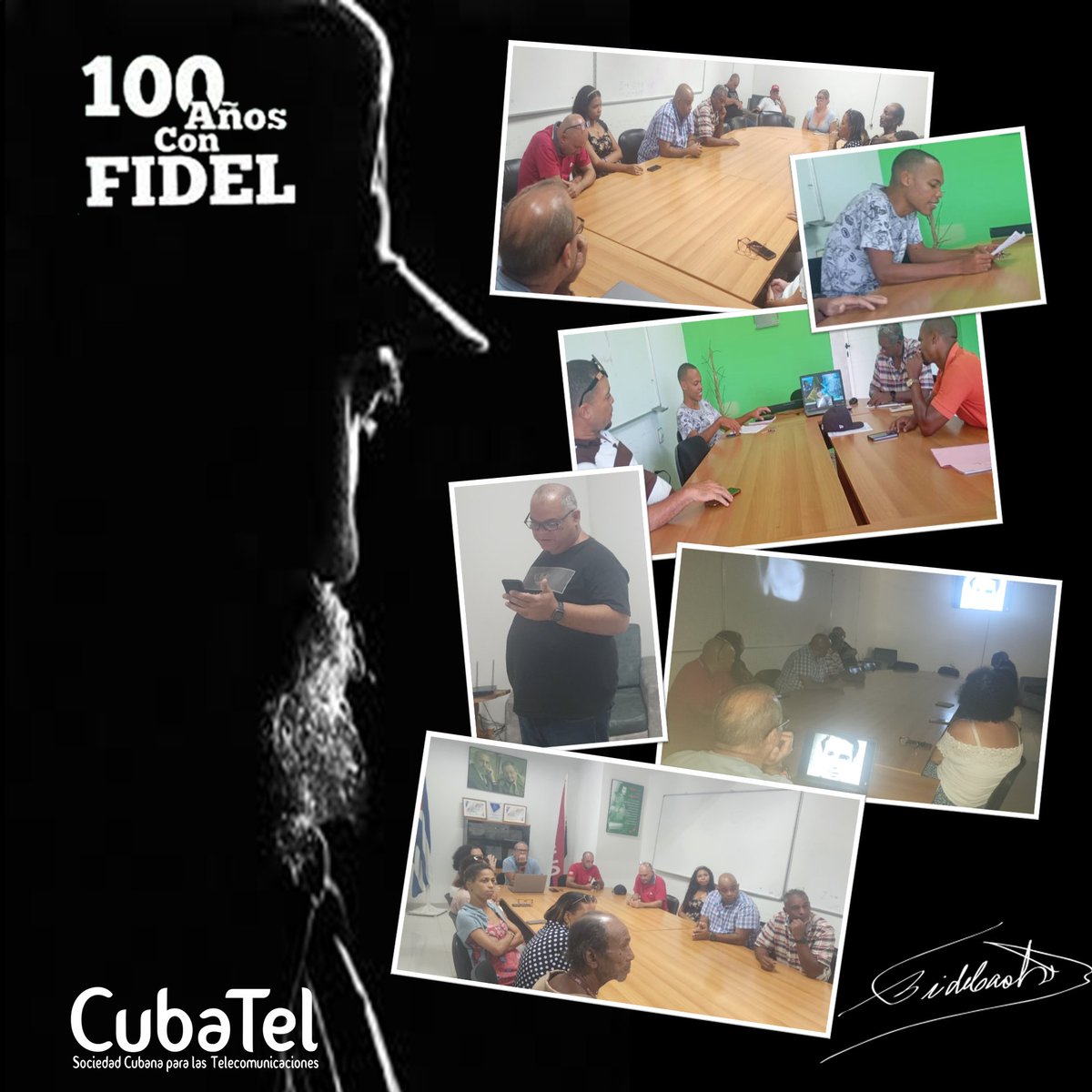 En el colectivo de trabajadores de <a href="/EmpresaCubatel/">Cubatel S.A.</a> en sentido y comprometido homenaje, conmemoró el aniversario 99 del natalicio del Comandante en Jefe Fidel Castro Ruz. 
Fieles a su legado. 

#100AñosConFidel
#SomosGEIC
#GEIC10moAniversario