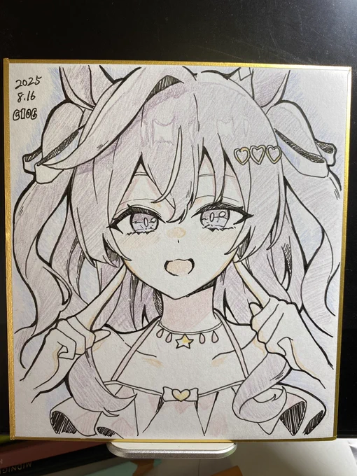 夏コミ用色紙描いてます 当日描けるだけ描いて持ってくー