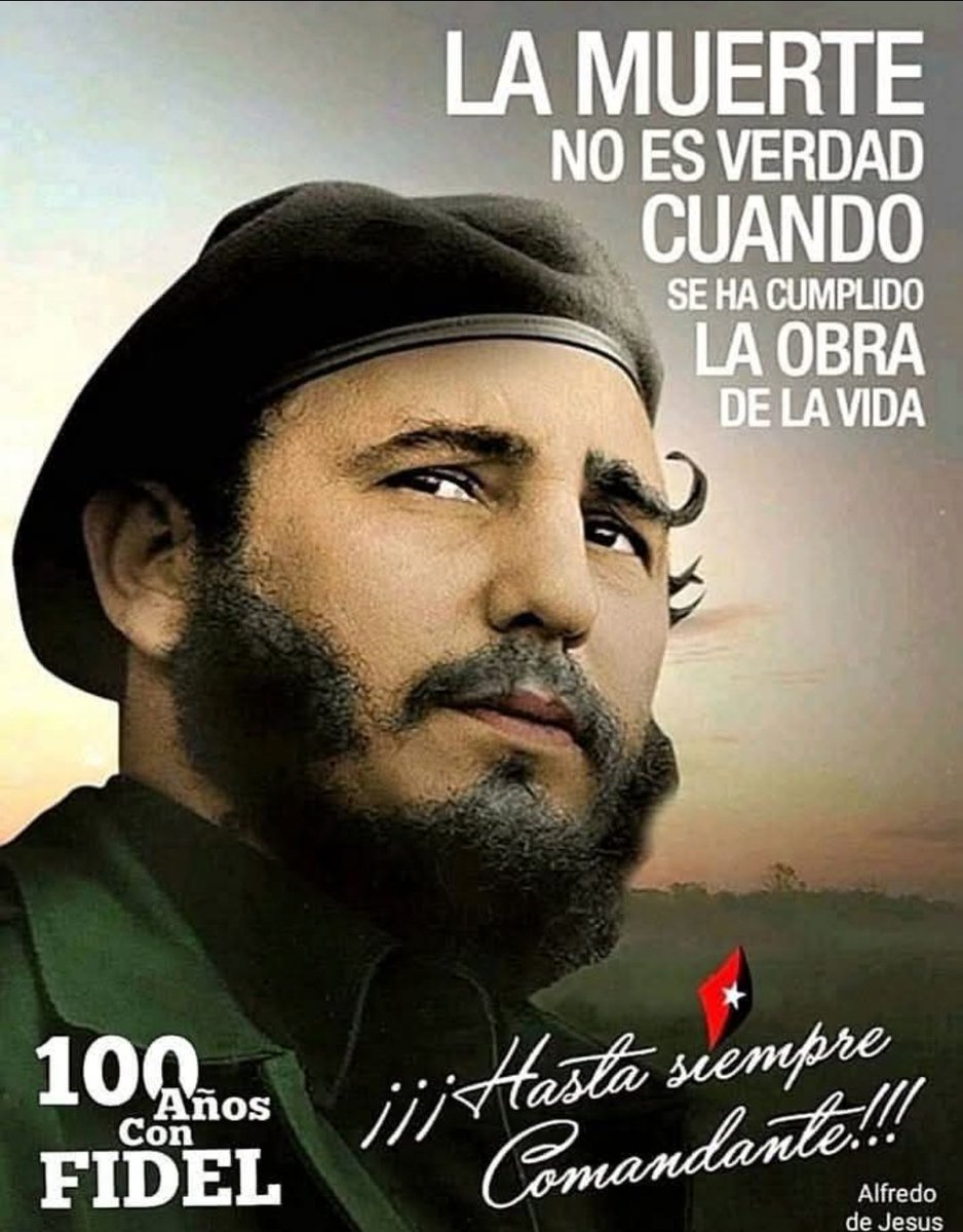 Celebramos 99 años de un hombre que convirtió los sueños en realidad para su pueblo.

#100AñosConFidel 
#DeZurdaTeam 
#Cuba
<a href="/JoseDCuba9203/">Jose Domínguez</a> 
<a href="/AitakZamir68390/">𝑲𝒂𝒕𝒚_𝑹𝑪 🇨🇺🇵🇸🇦🇲</a> 
<a href="/Damiana_Estevz/">Damiana Estévez 🌼</a> 
<a href="/Girasol43692144/">Tunero Por La Vida</a> 
<a href="/BETZABEGlezP/">BETZABE</a>