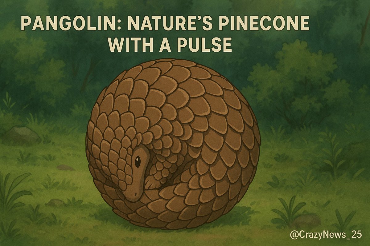 CrazyNews_25's tweet photo. Pangolin: Nature’s Pinecone with a Pulse
 Pangolin curls into a perfect pinecone-like ball—scaly armor engaged, soft underbelly hidden. Nature’s ingenious armor, powerless against poachers.
 #Pangolin #Wildlife #NatureDefense #EndangeredSpecies @WWF @IFAW @NatGeo
