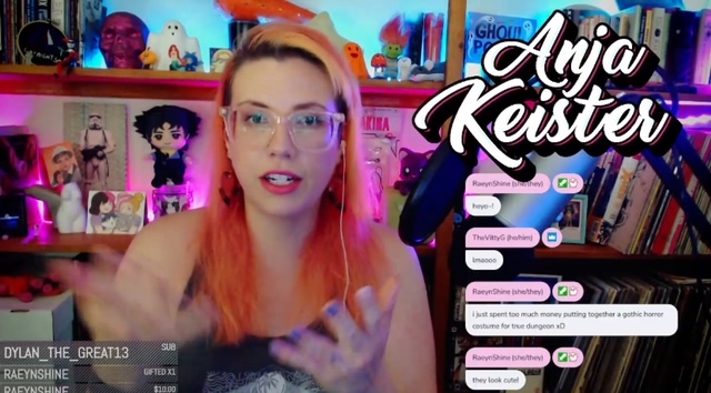 Looking for more queer and femme streamers I can connect with on the Twitch to help build a fun community for events, raids, and more! 

I love horror games, coworking, indie games, and retro classics!

Drop your twitch below and let's be friends!
twitch.tv/AnjaKeister