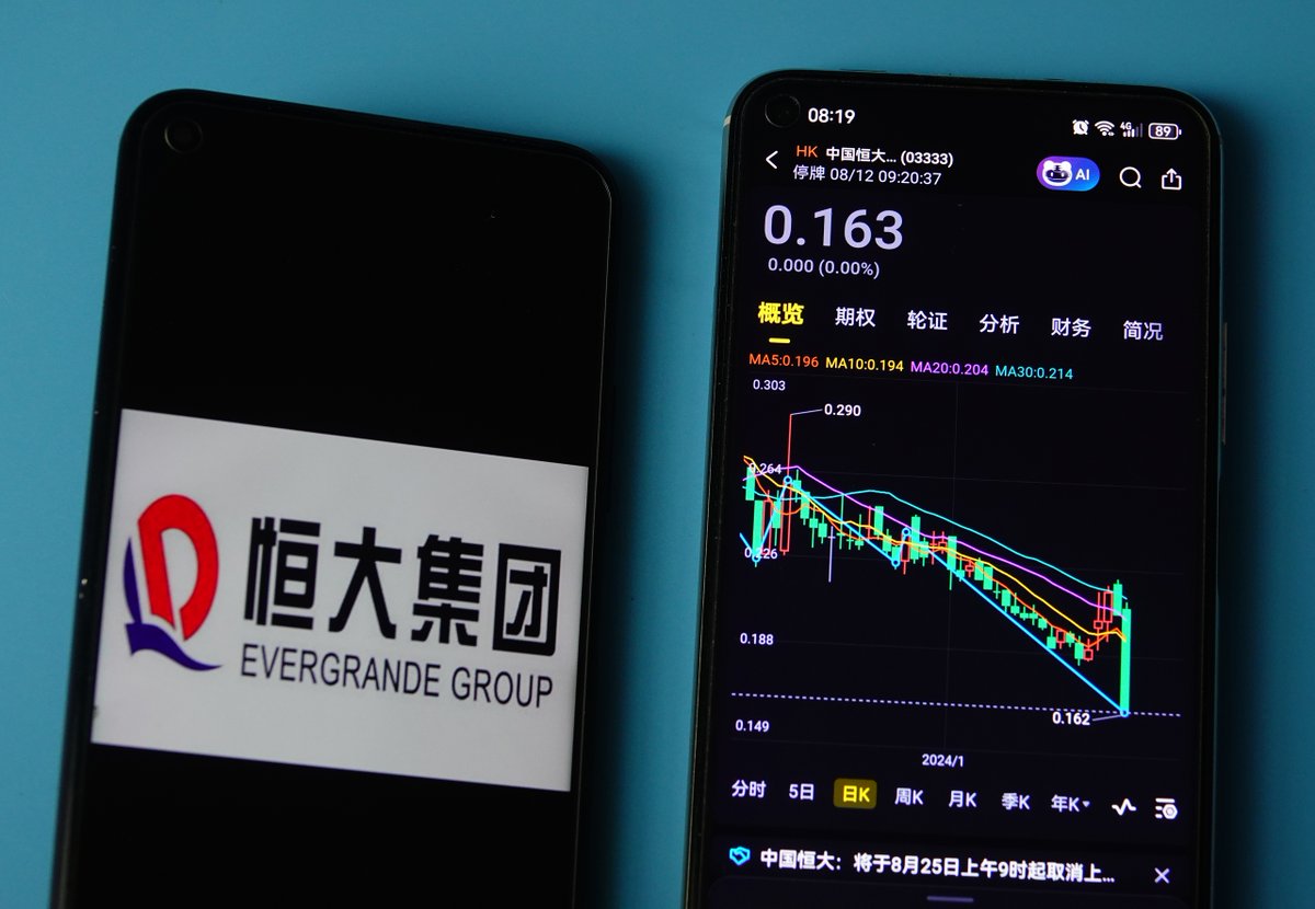 ChinaDaily's tweet image. Property developer China #Evergrande Group announced on Tuesday that the #HongKong stock exchange has decided to delist it, effective Aug 25, and the company confirmed it will not apply for a review. #恒大 bit.ly/4fH4kzQ