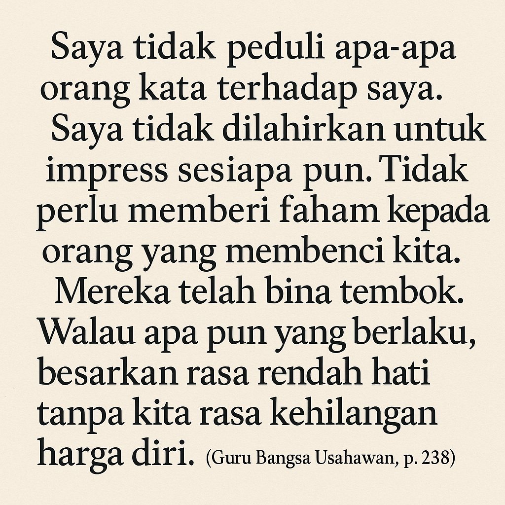 Words of wisdom from Guru Bangsa Usahawan