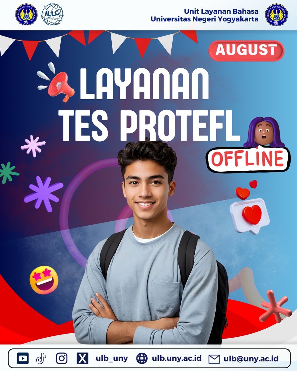 ulb_uny's tweet photo. Halo ULBuddies~

Layanan Tes ProTEFL Luring untuk bulan Agustus 2025 sudah dibuka. Tes ProTEFL ini dapat diikuti oleh mahasiswa, dosen, dan masyarakat umum.

#LayananTesTKBISerdos #TesProTEFL #ProTEFLUNY #ULBuny #unitlayananbahasa #universitasnegeriyogyakarta #uny https://t.co/aMCacKQrmH