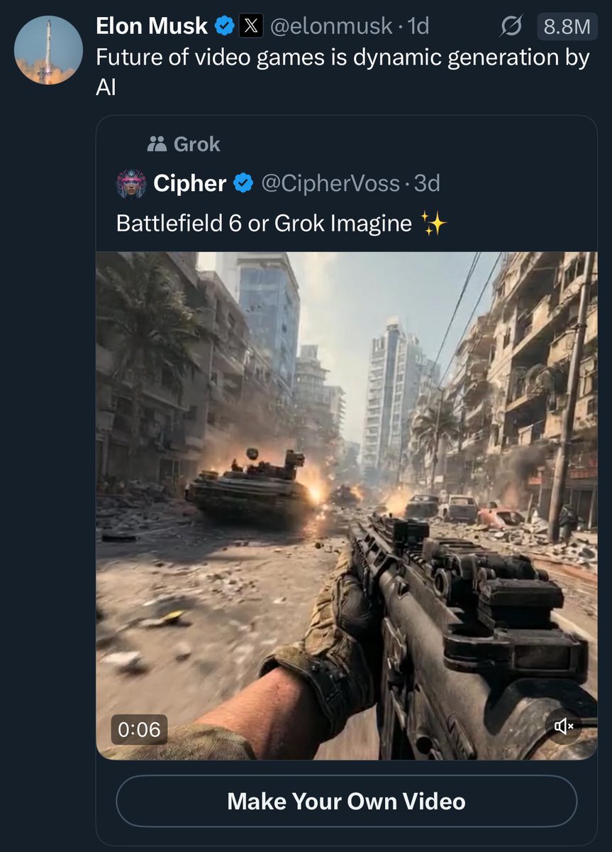 The future of ALL media is dynamic generation by AI. In the very near future you’ll watch a film and utter the phrase “Wouldn’t it be funny if…” and AI will alter the content stream custom for your idea. Custom cinema, podcasts, games, trainings, and propaganda are coming.