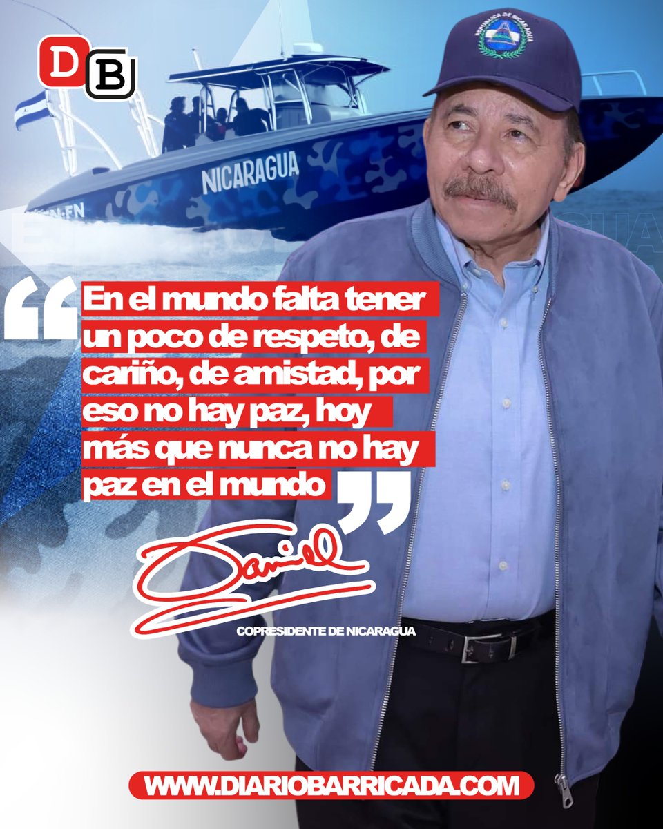 🌎 En el mundo falta tener un poco de respeto, de cariño, de amistad 🤝❤️

Copresidente de Nicaragua Comandante Daniel Ortega 🇳🇮

#Nicaragua